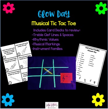 Preview of Glow Day Tic Tac Toe (End of Year Music Review Game)