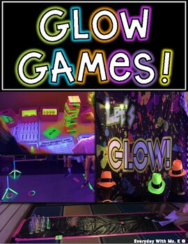 Preview of Glow Games Neon Blacklight Room Transformation Glow Day In The Dark Math Review