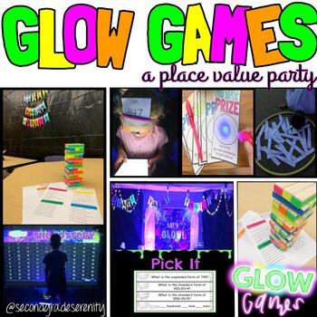 Preview of Glow Games - a Place Value Party - 2nd Grade