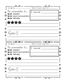 Preview of Glow & Grow--Student Peer-Evaluation Presentation Feedback Forms