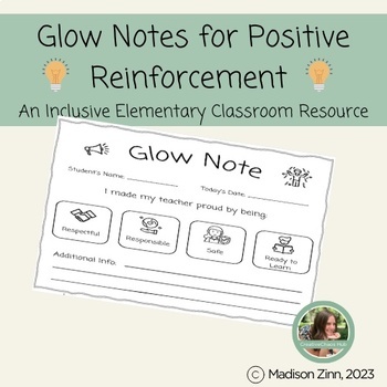 Preview of Glow Note: A Ready-To-Use Tool for Positive Reinforcement