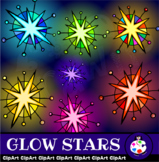 Glow Stars - Decorative Christmas Clip Art