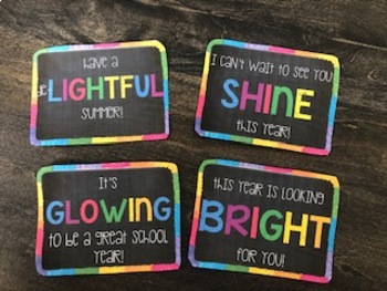 Preview of Glow Stick Gift Tag - end of the year and back to school