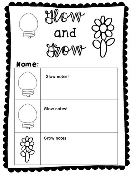 Preview of Glow and Grow Conference Sheet