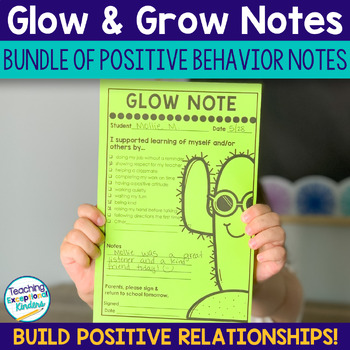 Preview of Glow and Grow Notes Bundle | Positive Behavior Notes to Send Home to Parents