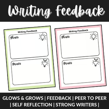 Preview of Glows & Grows Writing Feedback Templates