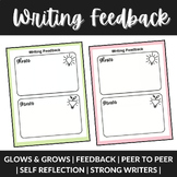 Glows & Grows Writing Feedback Templates