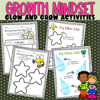 Preview of Glows and Grows | Goal Setting Elementary | Growth Mindset New Year