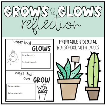 Preview of Glows and Grows Reflection Printables