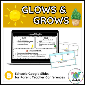 Preview of Glows and Grows Slides for Parent Teacher Conferences