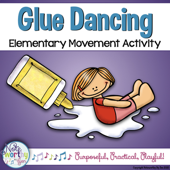 Preview of Glue Dancing Cue Cards - Elementary Movement Activity