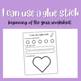 Glue Stick Beginning of the Year Worksheet