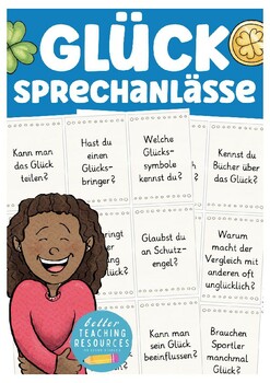 Preview of Glück Deutsch sprechen - cards for speaking German (conversation)