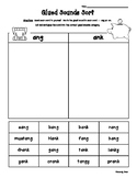 Glued Sounds - ANG and ANK Sorting Activity - Spelling Pra