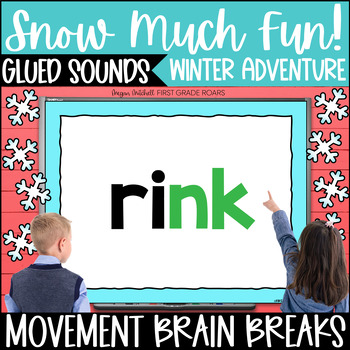 Preview of Glued Sounds NK, ND, NG Decoding Fluency Snow Winter Adventure Movement Break