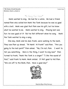 Glued Sounds Reading Passage (Fluency Practice + Running Record Form)