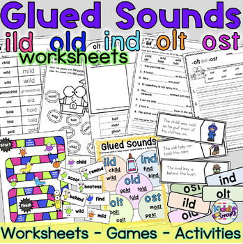 Preview of Glued Sounds ild, old, ind, olt, ost  worksheets Closed Syllable Exceptions