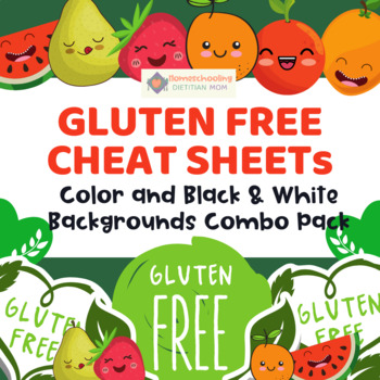Preview of Gluten-Free Cheat Sheet Color and Black and White Backgrounds