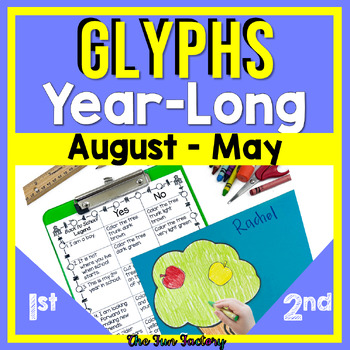 Preview of #catch24 Glyphs - 1st Grade Math Activities - Year Long Math Glyphs - NO PREP