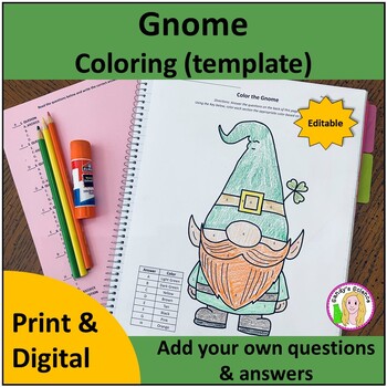 Preview of Gnome Coloring Template