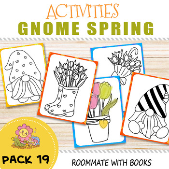 Preview of Gnome Flower Spring Coloring Pages