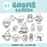 Gnome Garden Font + Outline Clipart