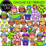 Gnome Kid Friends Clipart {Spring Clipart, Gnome Clipart}