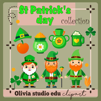 Preview of Gnome Patrick's day clipart,(St Patrick's day clip art),(leprechaun clipart)