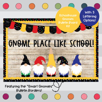 Preview of Gnome Place Like School - August Bulletin Board - Bulletin Board or Door Kit