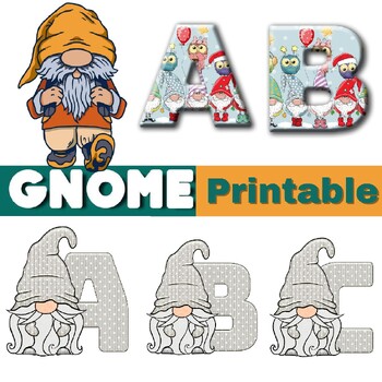 Preview of Gnome Printable Alphabet Letters 3D