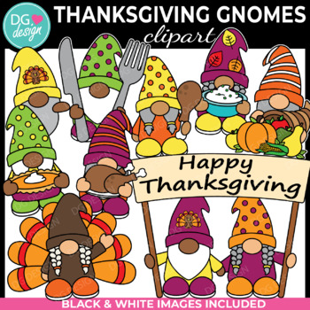 Preview of Gnome Thanksgiving Clipart | Thanksgiving Clipart | Fall Clipart | Autumn