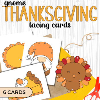 Preview of Gnome Thanksgiving Lacing Cards