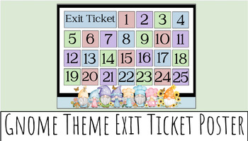 Preview of Gnome Themed Exit Ticket Poster