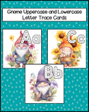 Gnome Uppercase and Lowercase Letter Trace Cards