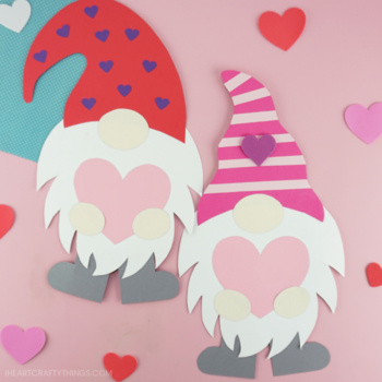 Handmade Valentine Gnome heart Earrings