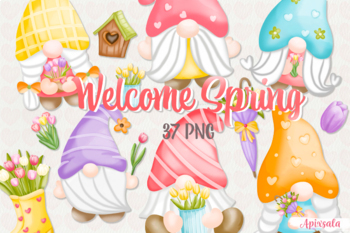 Preview of Over 500++ Gnome Watercolor Clip-Art bundle