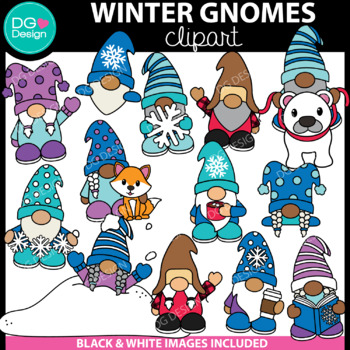Preview of Winter Gnomes Clipart | Winter Clipart | Gnome Clipart | January Clipart