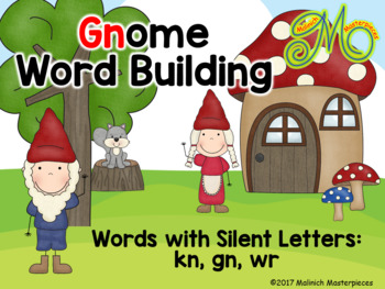 Preview of Gnome Word Building – Words with Silent Letters: kn, gn, wr