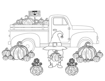 Preview of Gnome halloween color sheet