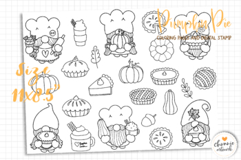 Kitchen Gnomes. Digital Stamps Gnomes, Black and White