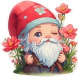 Gnome with flowers