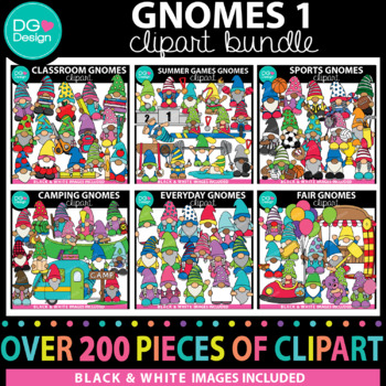 Preview of Gnomes 1 Clipart Bundle | Garden Gnome Clipart | Spring Clipart