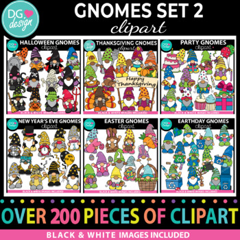 Preview of Gnomes 2 Clipart Bundle | Garden Gnome | Holiday Clipart