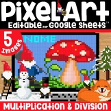 Winter Gnome Pixel Art Christmas Multiplication and Divisi