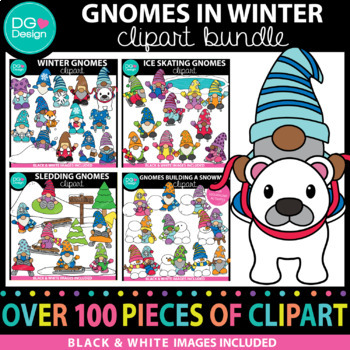 Preview of Gnomes In Winter Clipart Bundle | Winter Clipart | Gnome Clipart