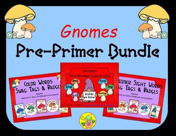 Preview of Gnomes Pre-Primer Word Wall Bundle