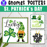 Gnomes St. Patrick's Day Posters Classroom Decor Bulletin 