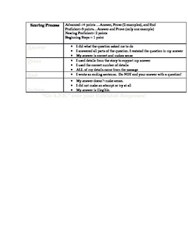 Preview of Go APE Extended Response Rubric