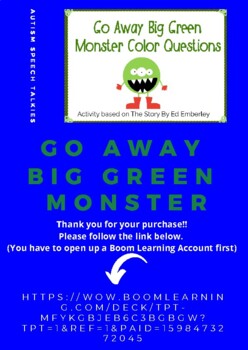 Go Away Big Green Monster for Speech Therapy - Speech Room News