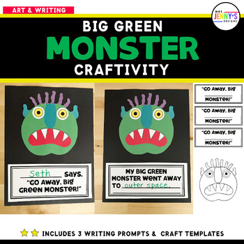 Preview of Go Away Big Green Monster Craft and Writing Project Craftivity Activity